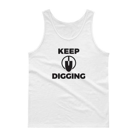 White "Keep Digging" tank top