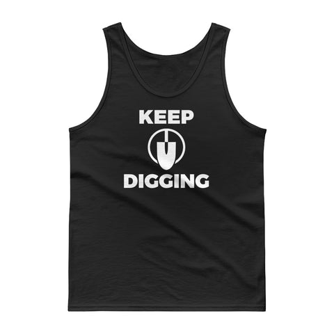 Black "Keep Digging" tank top